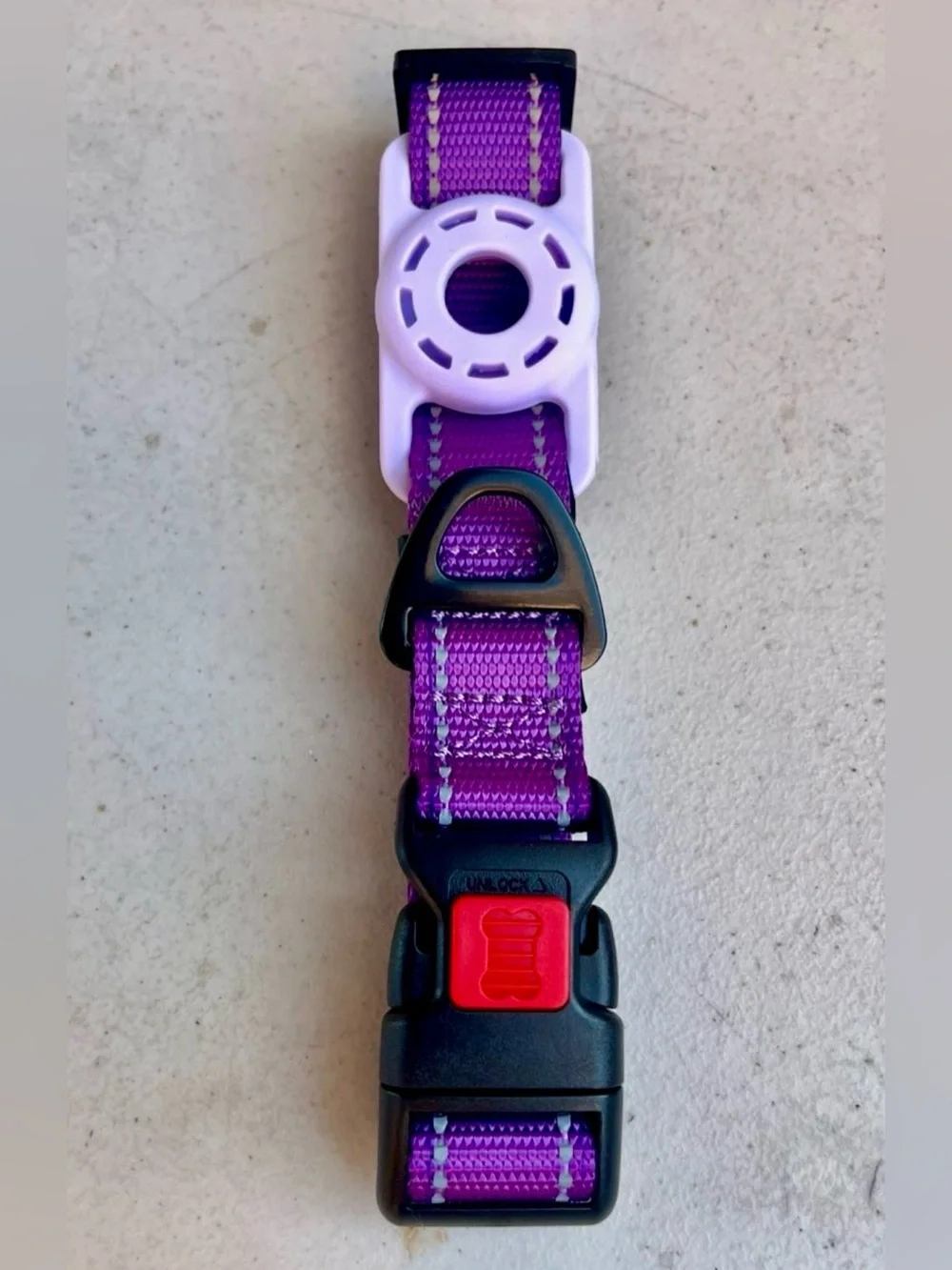 Airtag Dog Collar with AirTag Holder for Medium Dogs, Reflective, Soft Padded &